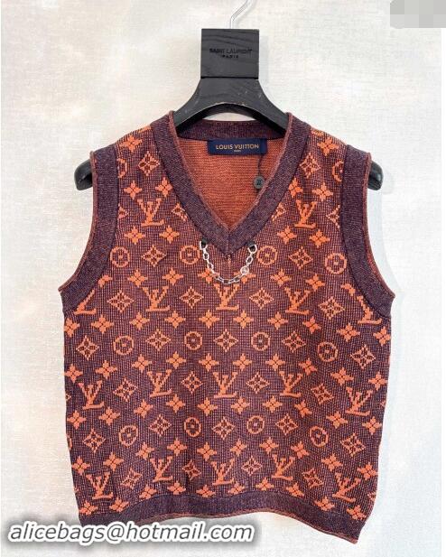 Well Crafted Louis Vuitton Monogram Knit Vest 1025 Orange 2024