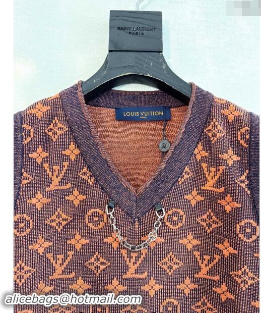 Well Crafted Louis Vuitton Monogram Knit Vest 1025 Orange 2024