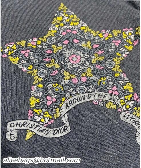 Low Cost Dior Star Embroidered Sweater 1025 Grey 2024