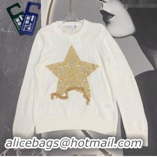 Reasonable Price Dior Star Embroidered Sweater 1025 White 2024