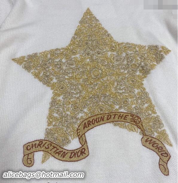 Reasonable Price Dior Star Embroidered Sweater 1025 White 2024