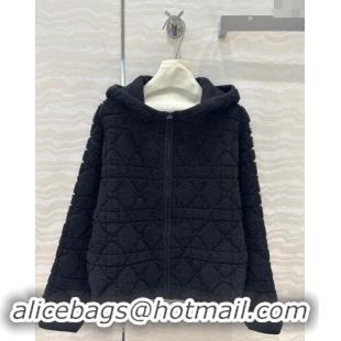 Top Grade Dior Teddy Cashmere Jacket 1025 Black 2024