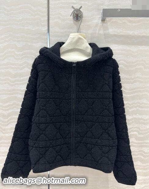 Top Grade Dior Teddy Cashmere Jacket 1025 Black 2024