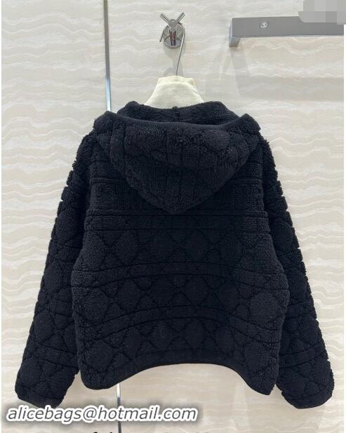 Top Grade Dior Teddy Cashmere Jacket 1025 Black 2024