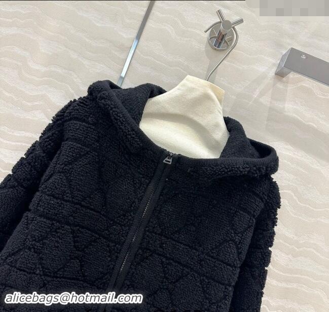 Top Grade Dior Teddy Cashmere Jacket 1025 Black 2024