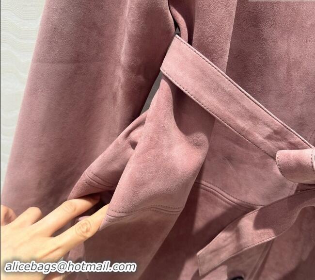 Pretty Style Miu Miu Suede Lambskin Coat 1025 Pink Purple 2024