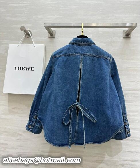 Top Quality Loewe Denim A-Shaped Shirt with Back Laces 1025 Blue 2024