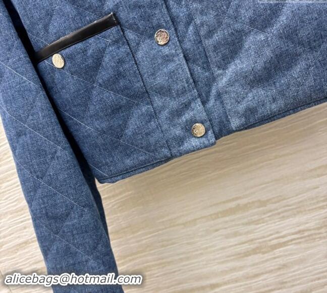 Top Quality Loewe Denim Padded Shirt 1025 Blue/Black 2024