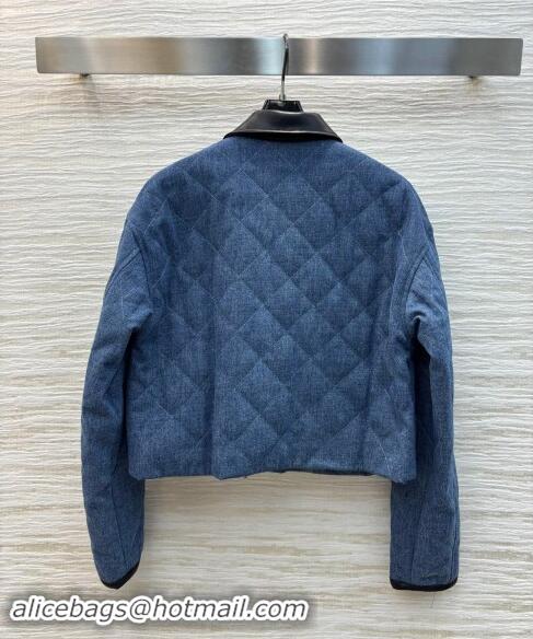 Top Quality Loewe Denim Padded Shirt 1025 Blue/Black 2024