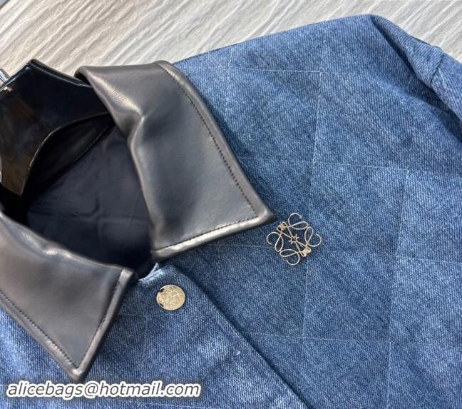 Top Quality Loewe Denim Padded Shirt 1025 Blue/Black 2024