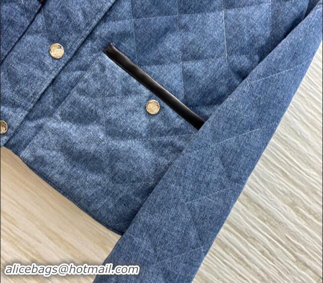 Top Quality Loewe Denim Padded Shirt 1025 Blue/Black 2024