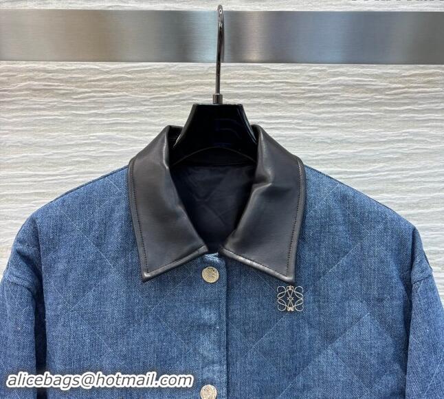 Top Quality Loewe Denim Padded Shirt 1025 Blue/Black 2024