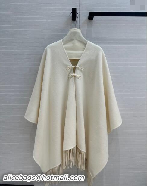 Well Crafted Dior Wool Cashmere Shawl 78x140cm CD1025 White 2024