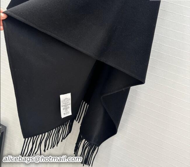 Top Grade Dior Wool Cashmere Shawl 78x140cm 1025 Black 2024