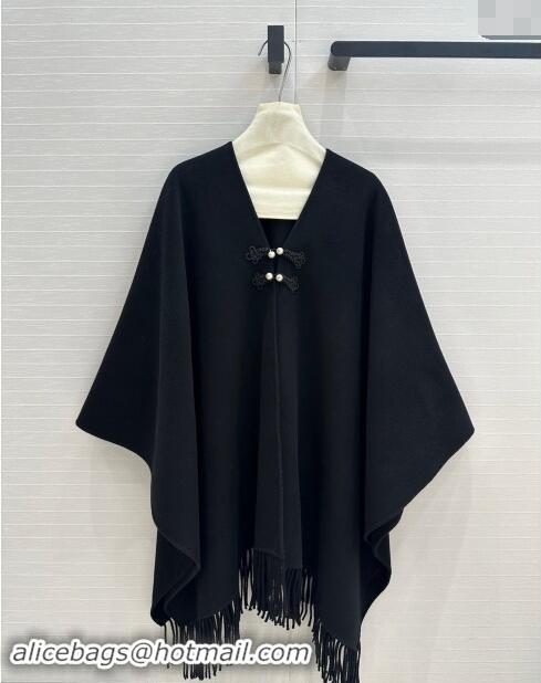 Top Grade Dior Wool Cashmere Shawl 78x140cm 1025 Black 2024