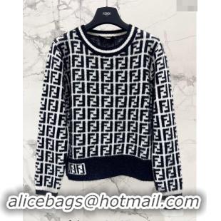 Affordable Price Fendi FF Knit Sweater 1025 Black/White 2024