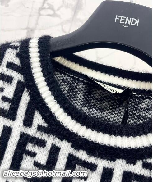 Affordable Price Fendi FF Knit Sweater 1025 Black/White 2024