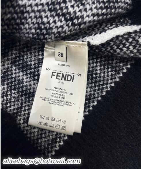 Affordable Price Fendi FF Knit Sweater 1025 Black/White 2024