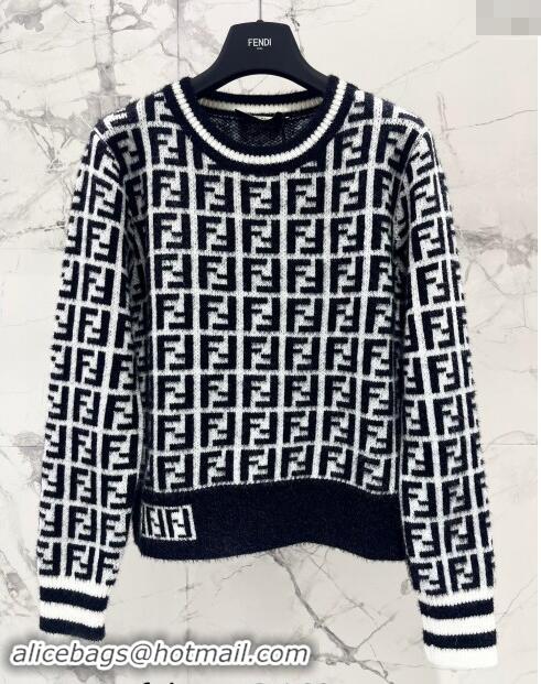 Affordable Price Fendi FF Knit Sweater 1025 Black/White 2024