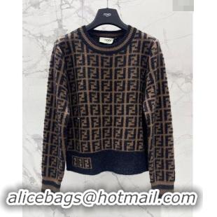 ​Super Quality Fendi FF Knit Sweater 1025 Brown 2024