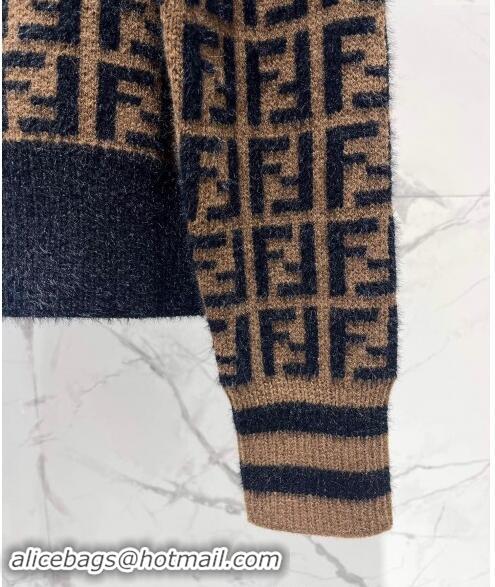 ​Super Quality Fendi FF Knit Sweater 1025 Brown 2024