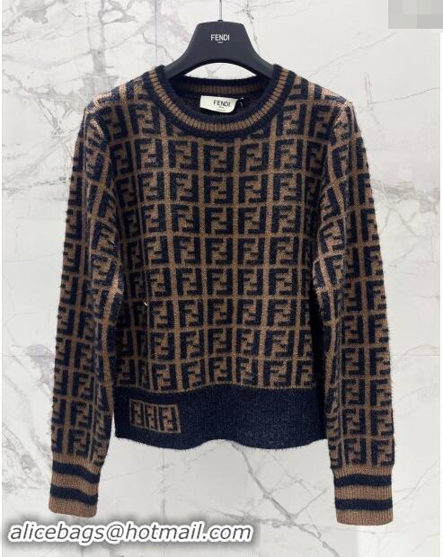 ​Super Quality Fendi FF Knit Sweater 1025 Brown 2024