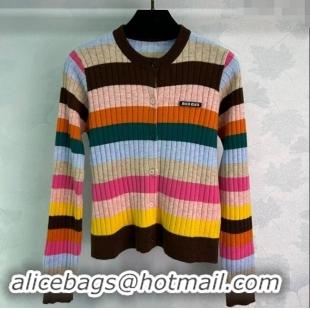 New Release Creation Miu Miu Striped Cardigan 1025 Multicolor 2024