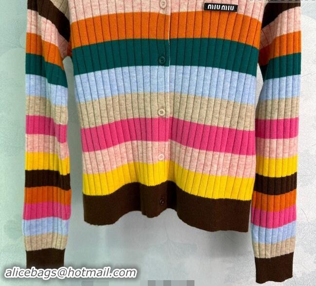 New Release Creation Miu Miu Striped Cardigan 1025 Multicolor 2024