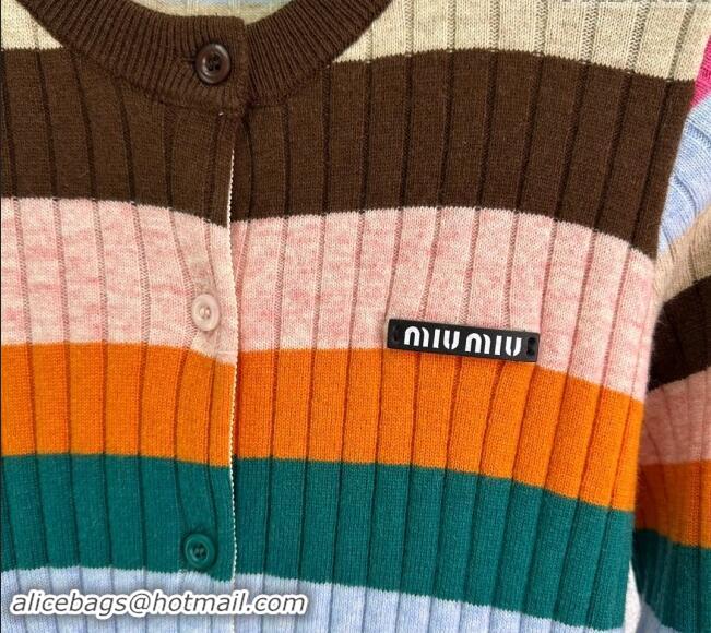 New Release Creation Miu Miu Striped Cardigan 1025 Multicolor 2024