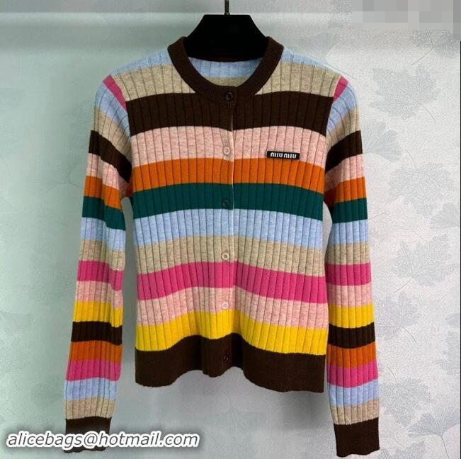 New Release Creation Miu Miu Striped Cardigan 1025 Multicolor 2024