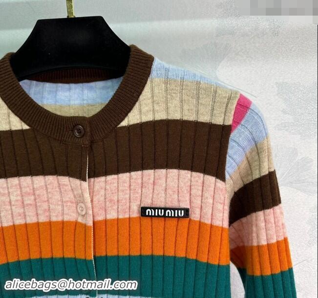 New Release Creation Miu Miu Striped Cardigan 1025 Multicolor 2024