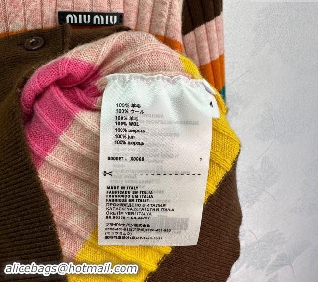 New Release Creation Miu Miu Striped Cardigan 1025 Multicolor 2024