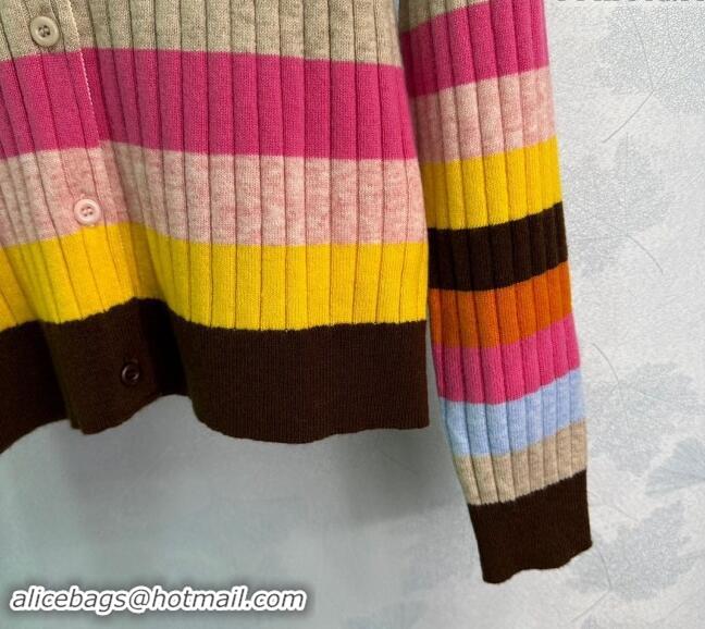 New Release Creation Miu Miu Striped Cardigan 1025 Multicolor 2024