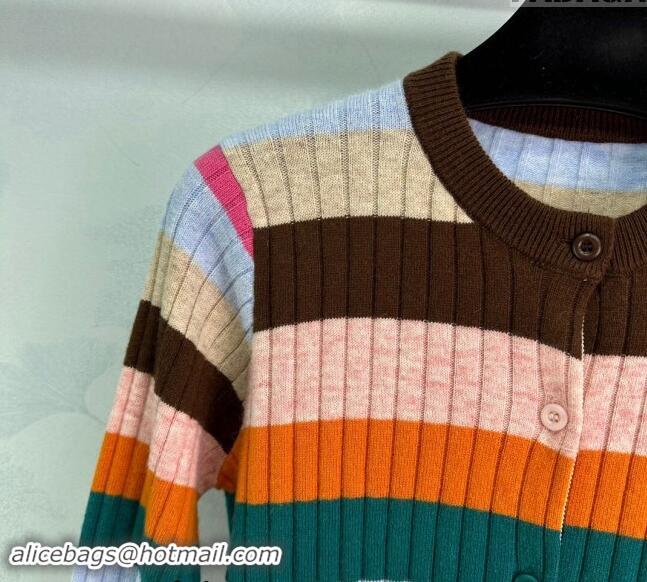 New Release Creation Miu Miu Striped Cardigan 1025 Multicolor 2024