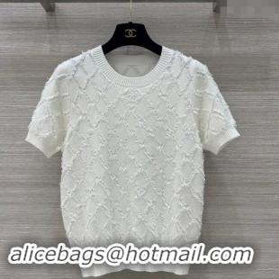 Good Product Chanel Quilted Knit Top 1025 White 2024