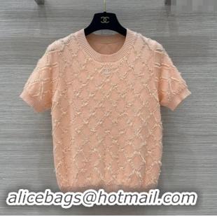 Well Crafted Chanel Quilted Knit Top 1025 Peachy Pink 2024