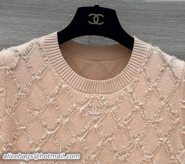 Well Crafted Chanel Quilted Knit Top 1025 Peachy Pink 2024