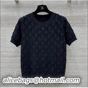 ​Best Price Chanel Quilted Knit Top 1025 Black 2024