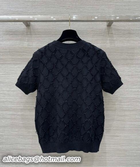 ​Best Price Chanel Quilted Knit Top 1025 Black 2024