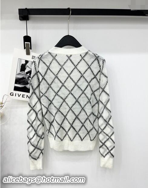 Affordable Price Chanel Quilted Cardigan CH1025 White 2024