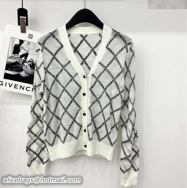 Affordable Price Chanel Quilted Cardigan CH1025 White 2024