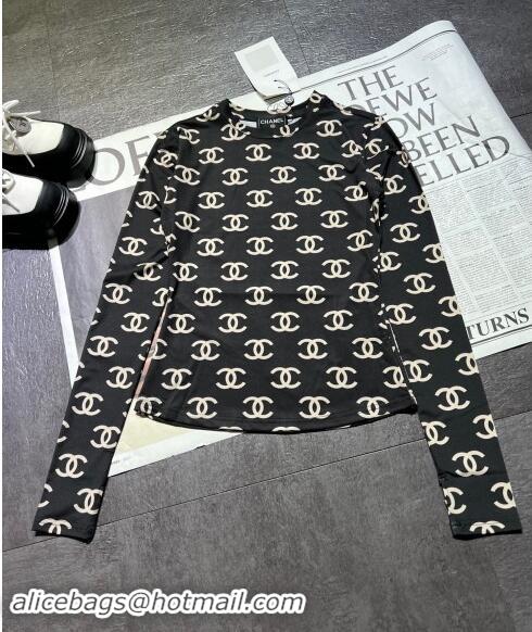 Super Quality Chanel CC Shirt 1025 Black 2024