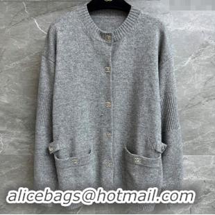 ​Good Taste Chanel Cashmere Cardigan CH102905 Gray 2024 Top