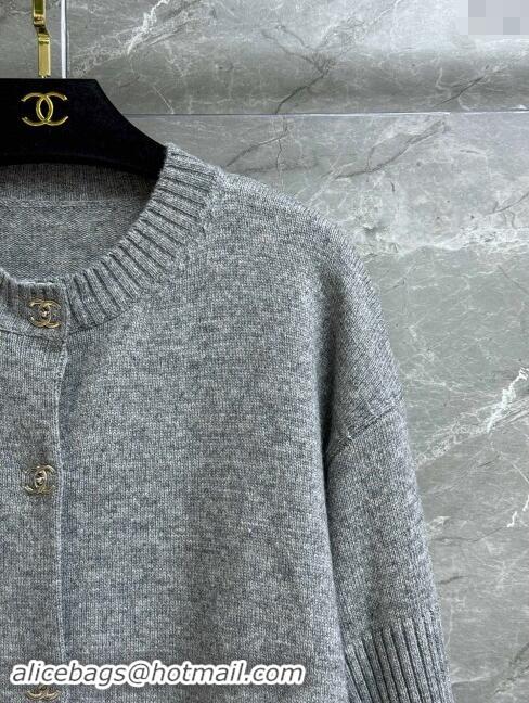 ​Good Taste Chanel Cashmere Cardigan CH102905 Gray 2024 Top