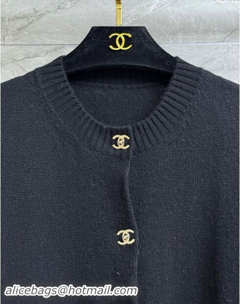 ​Buy Classic Chanel Cashmere Cardigan CH102907 Black 2024 Top