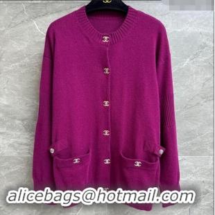 Most Popular Chanel Cashmere Cardigan CH102908 Purple 2024