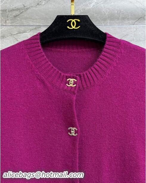 Most Popular Chanel Cashmere Cardigan CH102908 Purple 2024