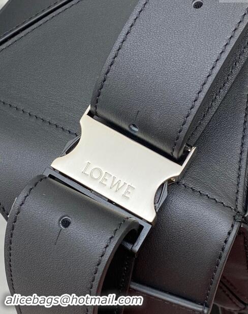 Top Grade Loewe Small Puzzle Bumbag in Classic Calfskin 10176 Black 2024