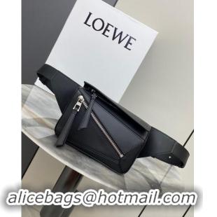 Famous Brand Loewe Mini Puzzle Bumbag in Classic Calfskin 10177 Black 2024