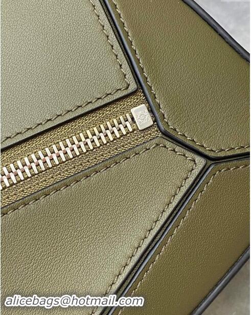 Promotional Loewe Small Puzzle Bumbag in Classic Calfskin 10176 Olive Green 2024